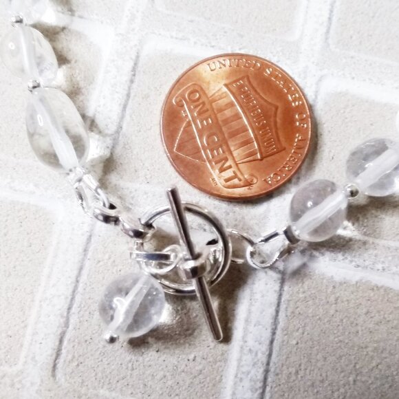 Clear Quartz Bracelet | Sparkling Crystal | Handmade Winter Holiday Gift Jewelry - Picture 7 of 9